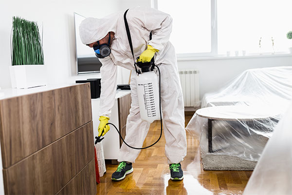 a person in a room with a vacuum.