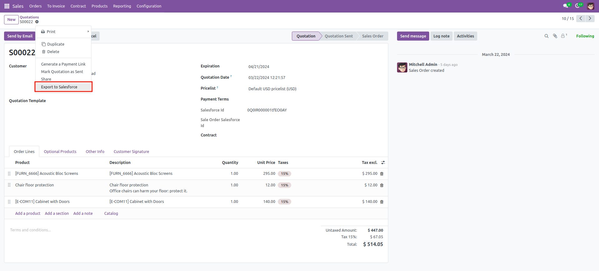 Pragmatic Odoo Salesforce Connector