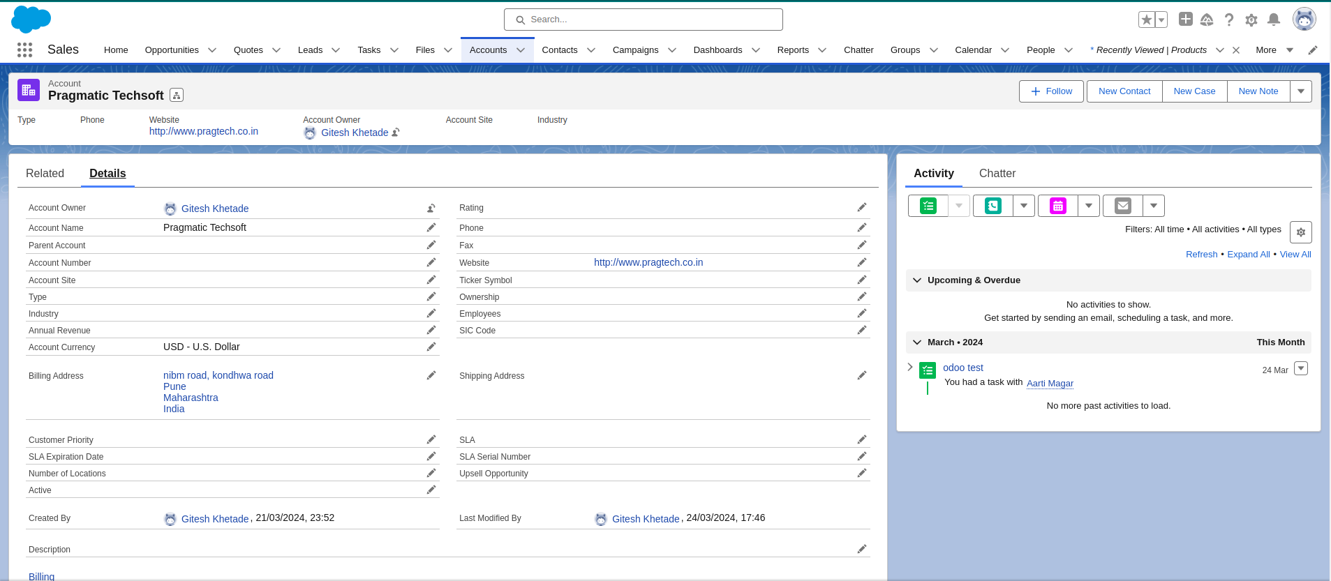 Pragmatic Odoo Salesforce