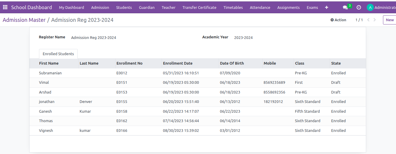 Odoo School Management System - Pragmatic Techsoft - Pragmatic