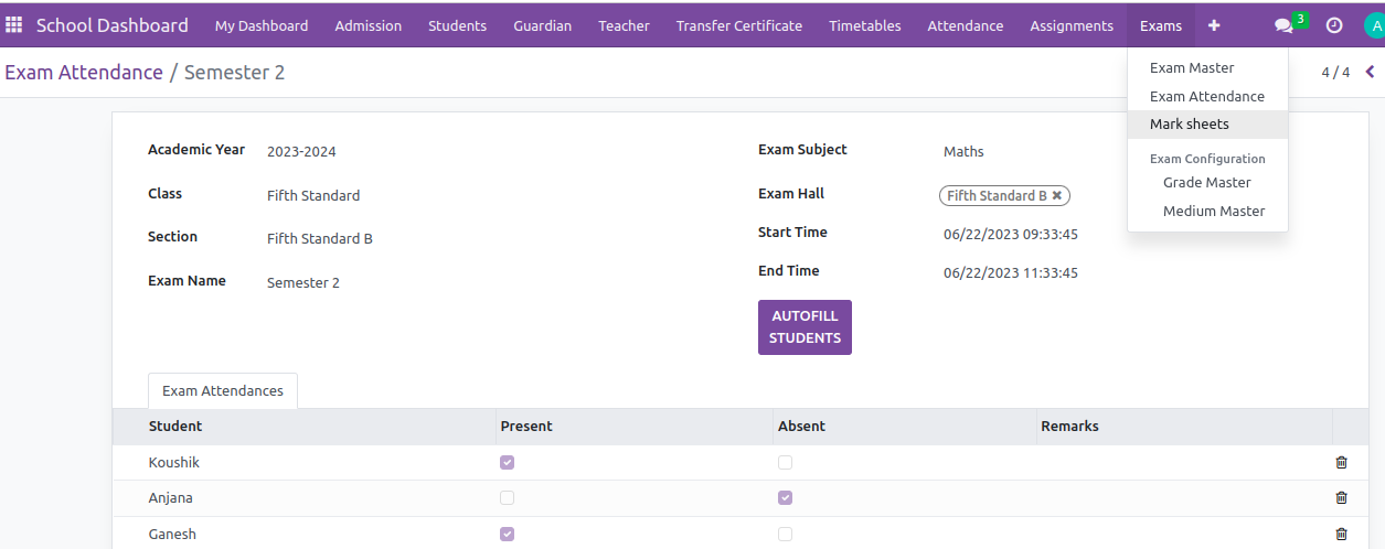 Odoo School Management System - Pragmatic Techsoft - Pragmatic