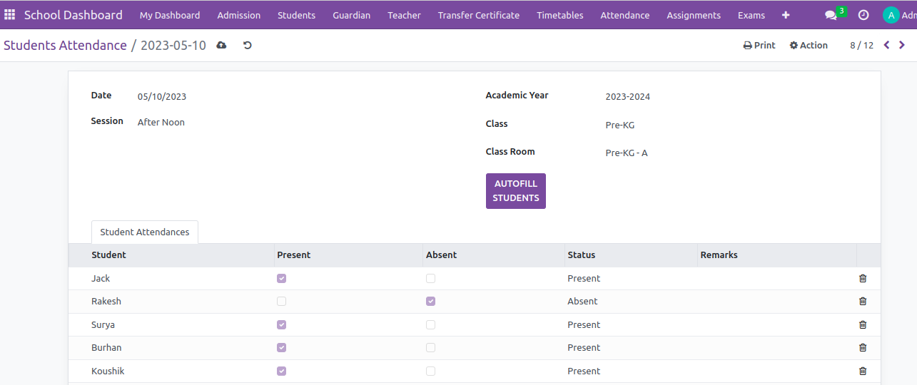 Odoo School Management System - Pragmatic Techsoft - Pragmatic
