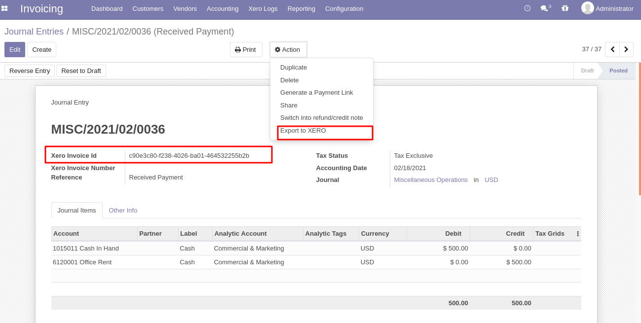 xero accounting journal entries