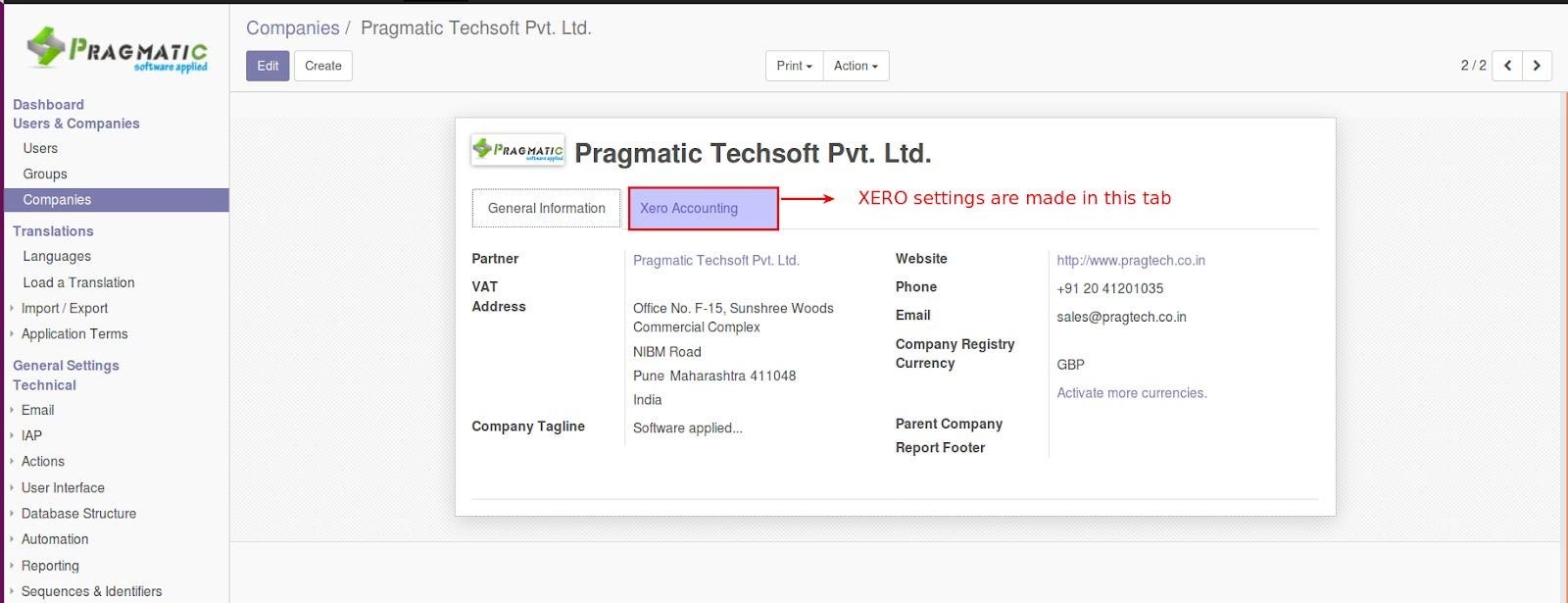 pragmatic odoo xero connector